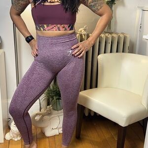 Gymshark Maroon High-Waisted Leggings